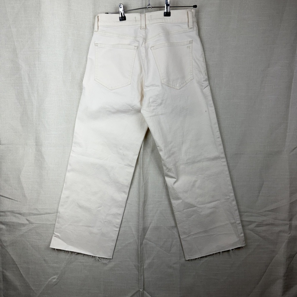 Madewell Perfect Vintage Jeans Womens 26P White High Rise Wide Leg Crop Denim - Picture 6 of 16